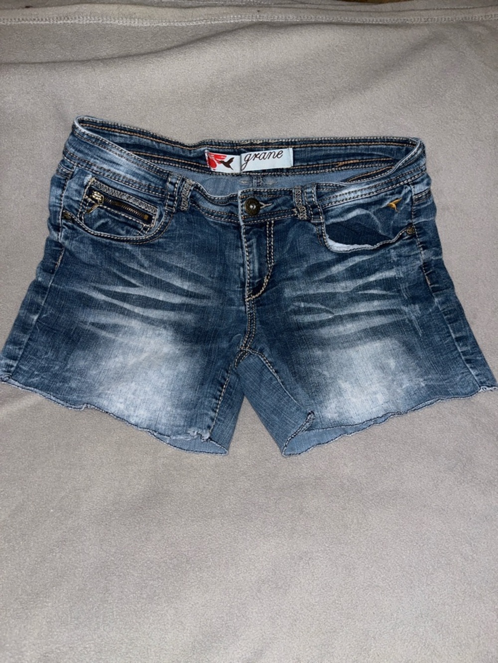 Grane Junior’s Distressed Blue Wash cut Off Denim Shorts